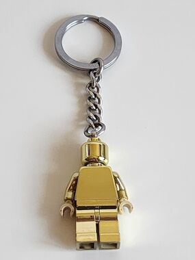 LEGO Chrome Gold Minifigure Keychain Mirror Finish
